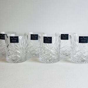 Set of 6 Brooks Brothers TRIPLE Old Fashioned Crystal Glasses,12oz,CzechRepublic
